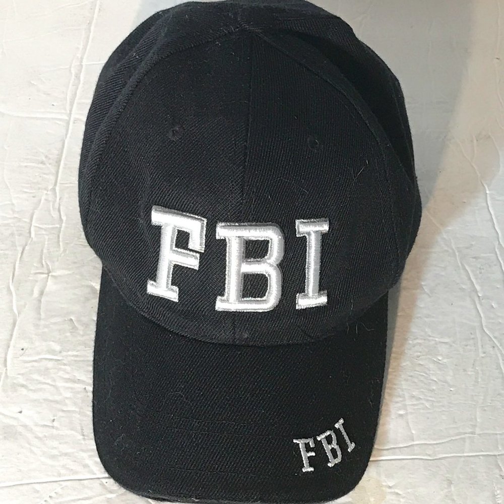 FBI Informant Black White Adjustable Baseball Hat Ballcap Cap